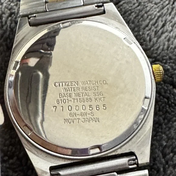 Citizen CQ Quartz Watch Men 6101-T15588 Two-Toned Black Dial Day/Date 7 1/4" - Picture 4 of 11